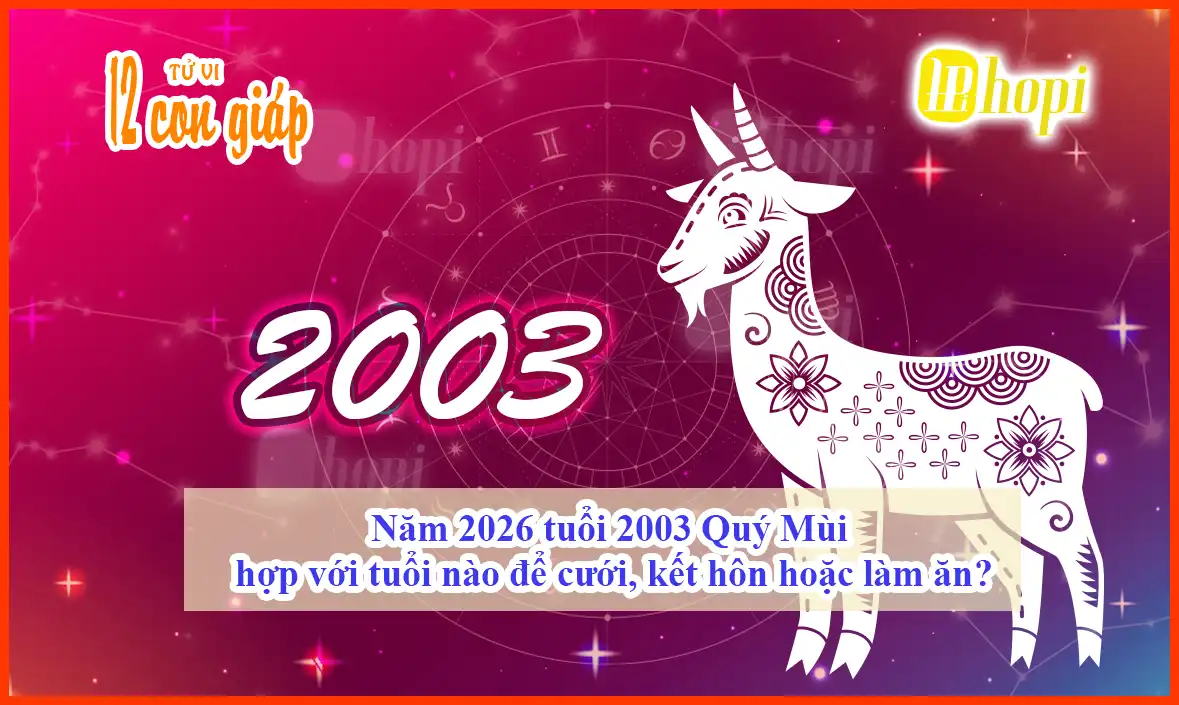 Năm 2026 tuổi 2003 Quý Mùi hợp với tuổi nào để cưới, kết hôn hoặc làm ăn?